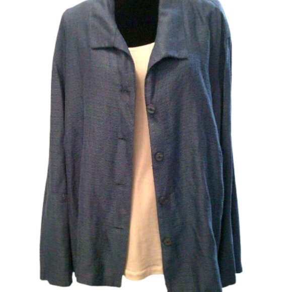 Maggie Barnes Button Down Shirt Blouse Jacket Size 32W - Picture 6 of 9